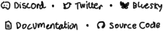 discord, twitter, bluesky, documentation, source code